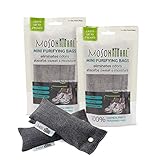 MOSO NATURAL Mini Air Purifying Bag 4 Pack Bamboo Charcoal Air Freshener, Deodorizer, Odor Eliminator, Odor Absorber for Shoes, Gym Bags and Sports Gear Charcoal Color