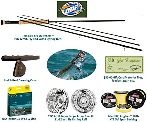 The Ultimate Tarpon Fly Fishing Outfit - TFO BVK 12 Wt. Fly Rod, TFO Atoll III Reel, TFO Rod &amp; Reel Case, RIO Tarpon Fly Line, Backing &amp; $50 Gift Certificate