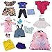 ZWSISU 18 inch Doll Clothes Gift Girls - Include 7 Set Toys Doll Outfits + 2 Pairs Shoes Accessories Gift Box fit American 18 inch Girl Dolls
