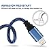 Xcords iPhone Charger, 3 pack 6ft Nylon Braided 8pin Lightning to USB Cable Charging Cord for iPhone 7, 7 Plus, 6s, 6s Plus, 6, 6 Plus, 5 5S, 5C, SE, iPad and iPod(Dark blue) …