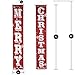 Party club Merry Christmas Decorations Banner, Christmas Porch Sign Red Black Buffalo Check Hanging for Outdoor Indoor Front Door Wall Xmas Porch Decor