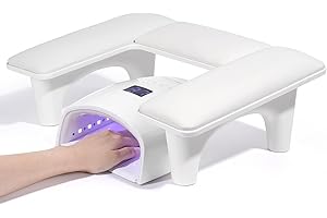 Quaferen Arm Rest for Nails Tech, U-Shaped Nail Arm Rest for Acrylic Nails, Non-Slip Hand Rest Pillow for Nails Tech, Soft Leather Nail Hand Rest Cushion for Manicure Salon Use (White)