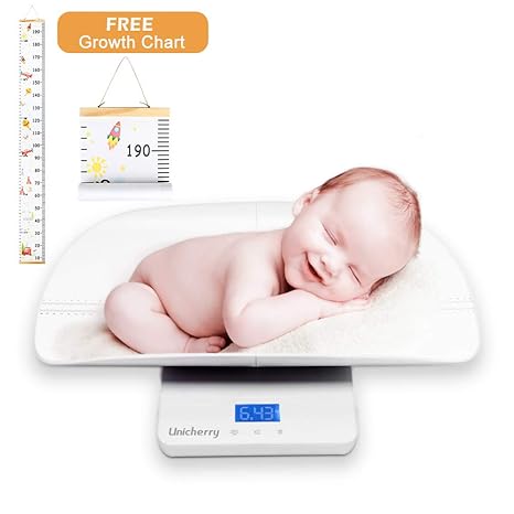 Baby Scale Multi Function Digital Baby Scale With Free Growth Chart To Measure Your Baby Pets Weight Accurately 3 Weighing Modes Holding Function
