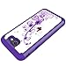 MicroP Galaxy J7 V Case, Galaxy J7 2017 / J7 Sky Pro / J7 Perx / J7Prime/Galaxy Halo Case, Hybrid Dual Layer Silicone Plastic Armor Defender Case for Samsung Galaxy J7V 2017 (Armor Purple Flower)