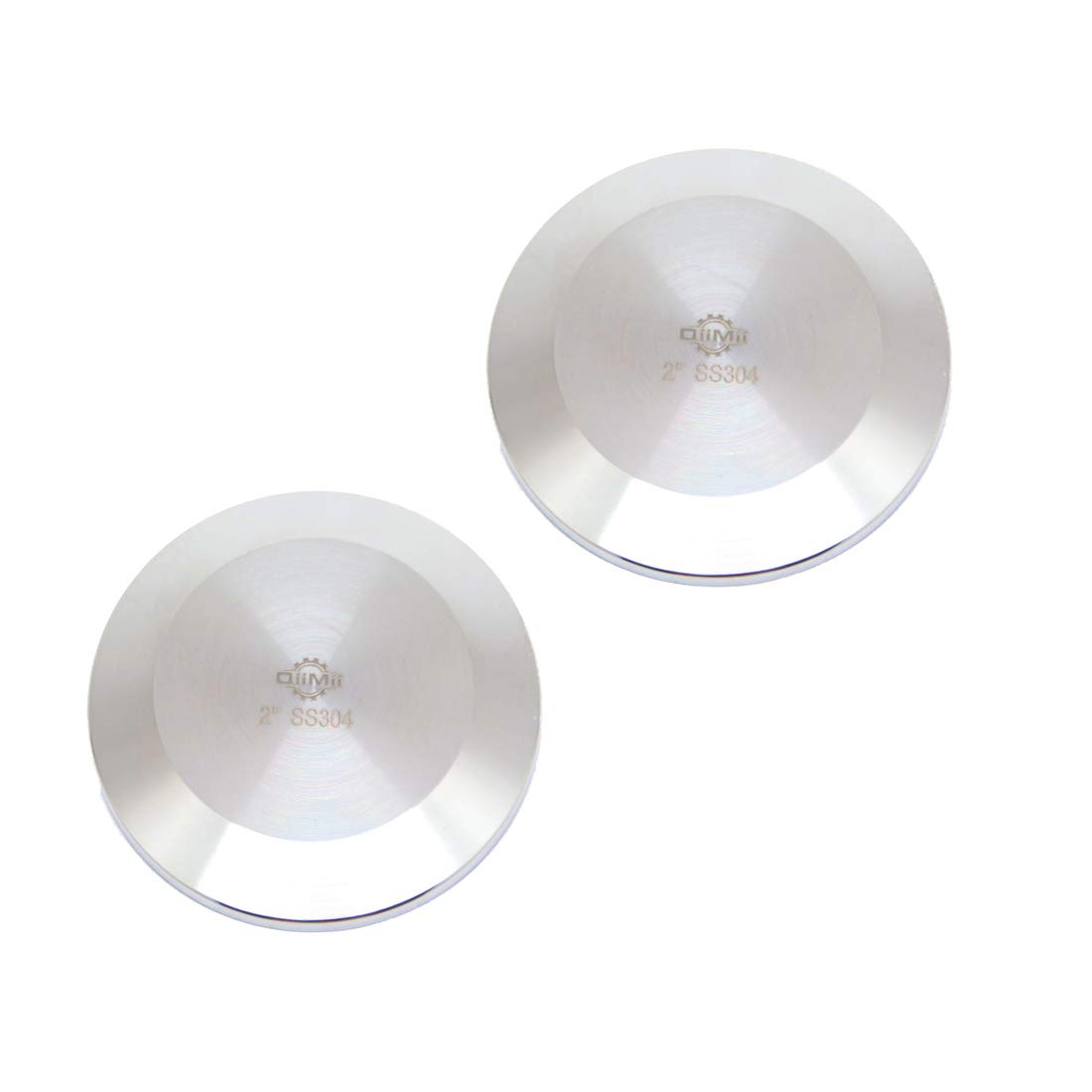 QiiMii SS304 2" Stainless Steel Sanitary Tri Clamp Clover Solid End Cap, 2 apck