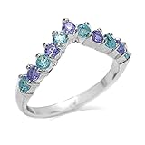 Silvershake Genuine Swiss Blue Topaz and Tanzanite
