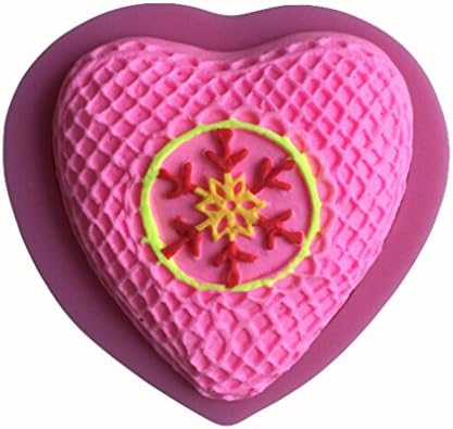 FLYMOR 3D Silicone Love Shap Soap Mold DIY Fondant Cake Tools,Pink