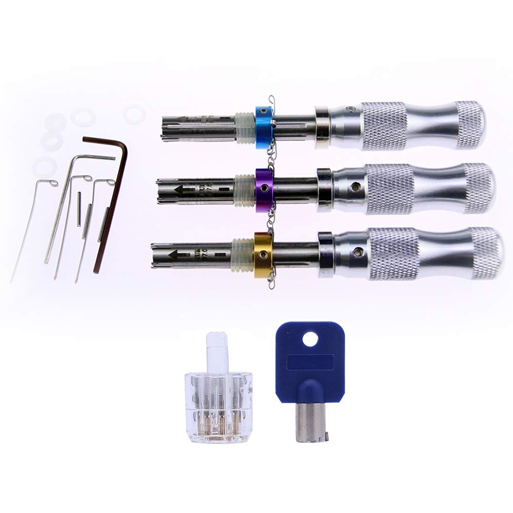 Loboo Idea HUK Tubular Lock Pick Set Und 7 Pin übungsschloss Tubular Lock for Für Anfänger Und Profi-schlosser, Schlüsseldienst Werkzeug Set Für Schlüsseldienst, Lockpicking Tubular Dietrich Set