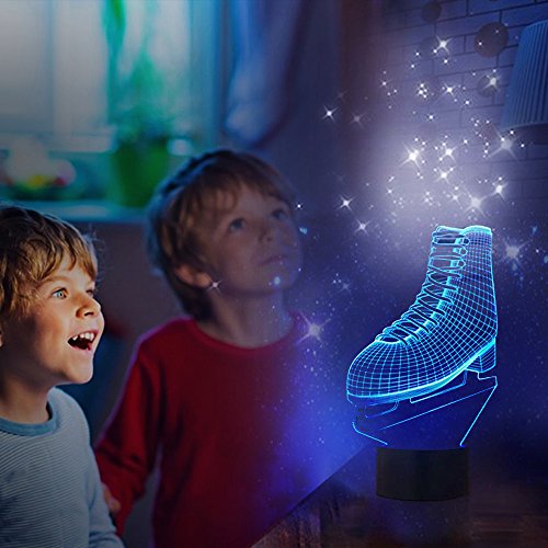Ice Skating 3D Night Light Ice Skates 3D Led Optical Illusion 7 Colors
