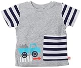 Zutano Baby Boys' This Way Big Pocket Tee (Baby) - Heathered Gray