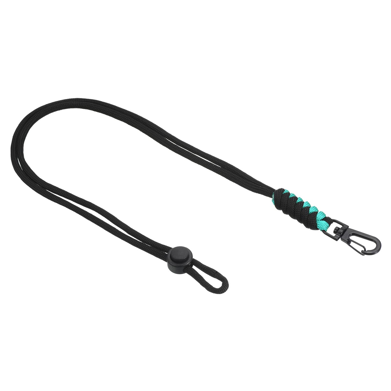 PATIKIL Badge Lanyard with Snap Hook 19 Inch, Braided Neck Keychain Strap Adjustable Cord Lock for Keys Whistles Wallets, Green
