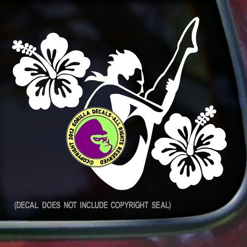 HIBISCUS SPRINGBOARD DIVER FEMALE Vinyl Decal Sticker E