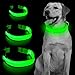 VIZPET LED Dog Collar Light USB Rechargeable Light Up Collar Adjustable Glowing Pet Collar Super Bright for Night Safety Dog Collar with 6 Colors for Large, Medium, Small Dogs (Green, Medium)