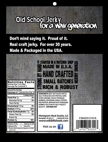 Wild Bill's Black Peppered Beef Jerky 3 Ounce Pack (3 count) - //coolthings.us