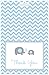 MyExpression.com 50 Cnt Grey Blue Chevron Elephant Baby Shower Thank You Cards