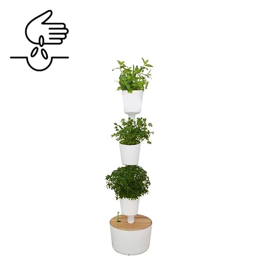 Kit Huerto urbano vertical con autorriego digital, blanco, 3 ...