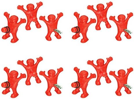 Happy Man Funny Set of 4 Bottle Openers, 4 Bottle Stoppers, and 4 Corkscrews By Hilarious Home (Red)