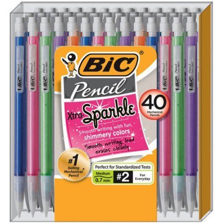 BIC 40-Pack Xtra Sparkle Mechanical Pencil, 0.7mm, #1 Selling Mechanical Pencil