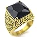 KONOV Mens Stainless Steel Ring, Vintage Engraved Fleur De Lis Dragon Claw, Black