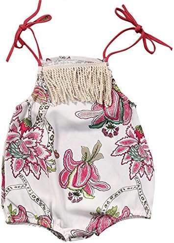 Baby Girl Clothes Summer Floral Taseel Romper Jumpsuit Bodysuit Outfit