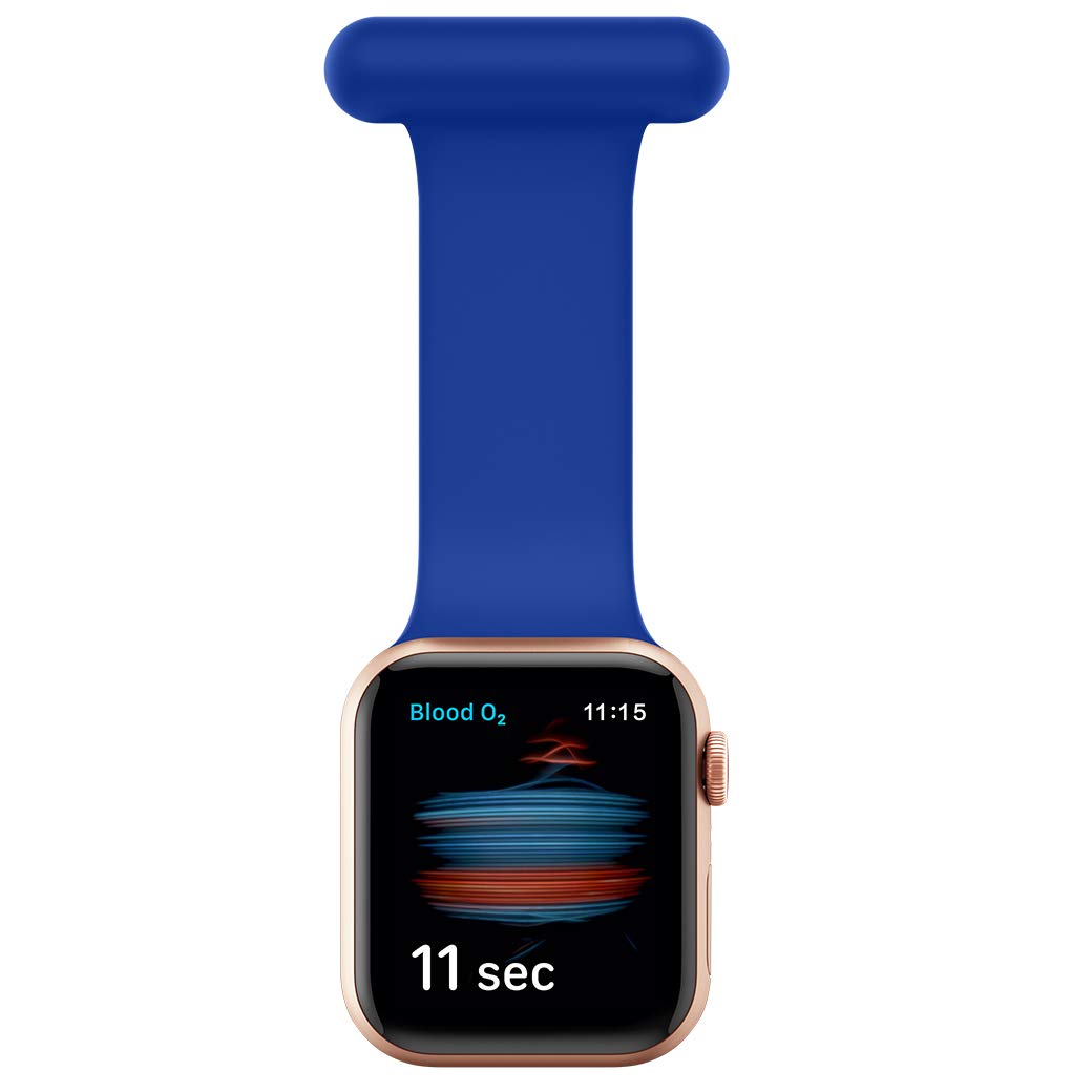 LJLB Fob for Apple Watch Strap 42mm 44mm, Soft Silicone Replacement Pin Fob Infection Control Design for Nurses Doctors Healthcare Beauticians Compatible with iWatch Series, SE/6/5/4/3/2/1, Blue