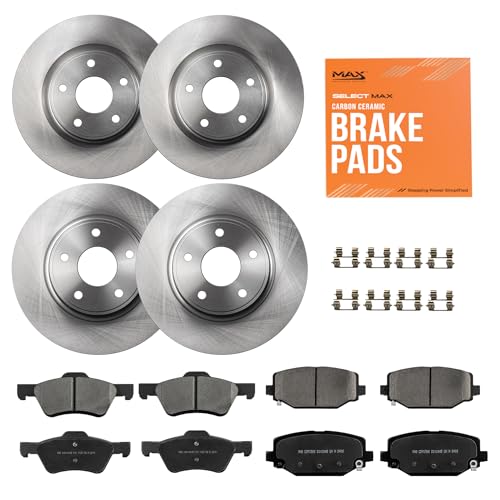 MAX Advanced Brakes - Brake Kit For 2012-2020 Dodge Grand Caravan (w/Dual Piston Front Calipers)| Carbon Ceramic Brake and Rotor Kit Front and Rear| OE Replacement Brake Rotors