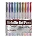 LeDessin Metallic Gel Pens Assorted colors 10-pc Set For Coloring Books, Card Making, Scrapbooking, Drawing, Doodles