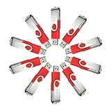 MECO 10Pcs 2GB 2G USB 2.0 Flash Drive Memory Stick Fold Storage Thumb Stick Pen Swivel Design Dark Red