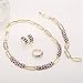 MOOCHI 18K Gold Plated Purple Turtle Shell Pattern Choker Necklace Earrings Bracelet Jewelry Set