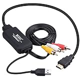 HDMI to AV Converter Adapter - Tendak HDMI to RCA Cable, HDMI to Composite CVBS Analog Video Audio Converter with USB Power HDMI 3RCA Cable for TV/STB/Blu-ray DVD/Xbox/PS3 PS4