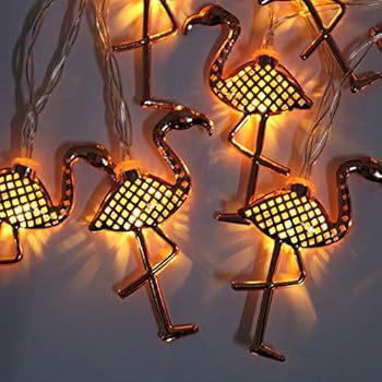 Amazon.com: Flamingo String Lights,20 Metal Flamingo LED 10Ft Battery