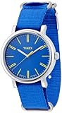 Timex Quartz Brass and Nylon Watch, Color:Blue (Model: T2P362)