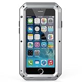 iPhone 7 Case,Gorilla Glass Luxury Aluminum Alloy Protective Metal Extreme Shockproof Military Bumper Heavy Duty Cover Shell Case Skin Protector for Apple iPhone 7 (Silver)