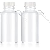 Honeydak 2 Pcs 250ml Wash Bottle Plastic Lab Water Dispenser - Polyethylene - Translucent, Unbreakable -Screw Cap with Down Spout for Dispensing Liquid Labs