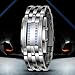 Digital Watch Unique LED Display Bracelet Sports Watch Creative Stainless Steel Digital Wrist Watches