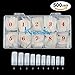 Kissbuty 500 Pcs Half Cover Natural Color False Acrylic Nail Art Tips 10 Sizes With Box Perfect Length for Nail Salons and DIY Nail Art at Home(Natural Half Cover)