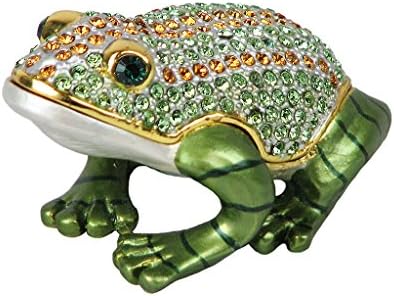 Lovely Rucinni Frog Swarovski Crystal Trinket Box