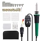 Full Set Wood Burning Kit, Pyrography Pen With Variable Temperature Control Include Carving/Embossing/Soldering Tips+ Wood Burning Pen + Stencil + Stand + Carrying Case