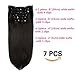 Lovbite Real Hair Extensions Clip in Human Hair Double Weft 14In 100g Straight Jet Black Clip in Hair Extension 7Pieces 16Clips in Thick Human Hair Sliky Striaght for Women Extensions