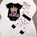 3pcs Newborn Infant Baby Girls Romper+Pants+Headband Legging Home Outfits Set (3-6M, Black+White)