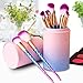 Makeup Brushes Set 12Pcs Professional Colorful Unicorn Foundation Kabuki Blending Blush Concealer Eye Face Liquid Powder Eyeliner Eye-shadow Cosmetics Lip Brush Tool Brushes Kit