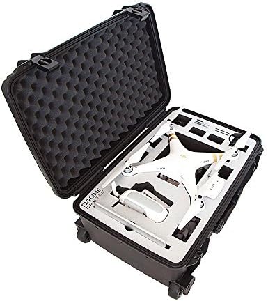 Drone Crates DJI Phantom 3 Case - Rolling, Hardshell, Waterproof, Lifetime Warranty, Made In The USA (Black Case, White Foam)