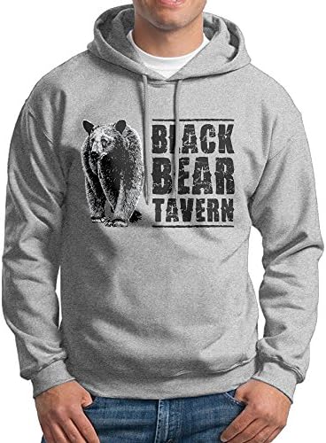 CSECGAR Black Bear Poster Men's Pullover Hoodie Sweatshirts L Ash