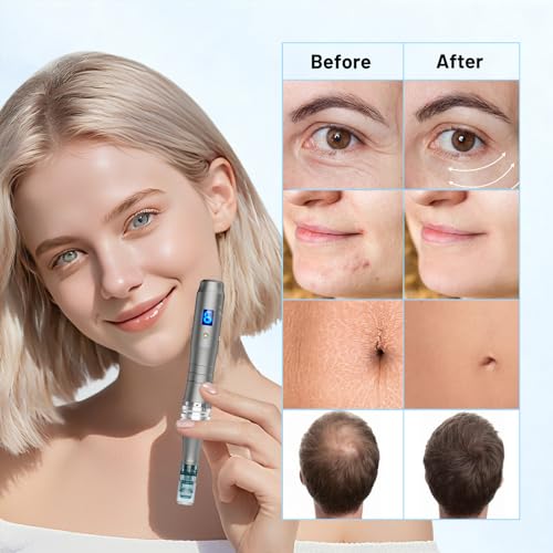 Dr. Pen M8 Professional Cordless Microneedling Pen with 25 Replacement Cartridges, 6 Speeds and LED Display, Dermapen for Hair Growth, Face, Body and Skin Care