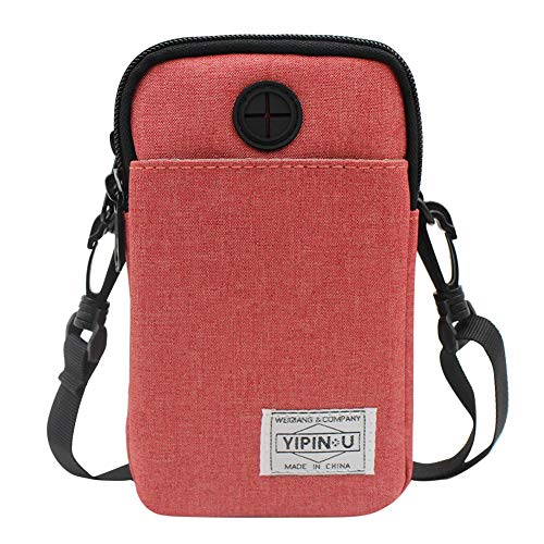 3-Layers Waterproof Cell Phone Pouch Crossbody Purse Oxford Fabric Belt Bag Wallet for Men Women