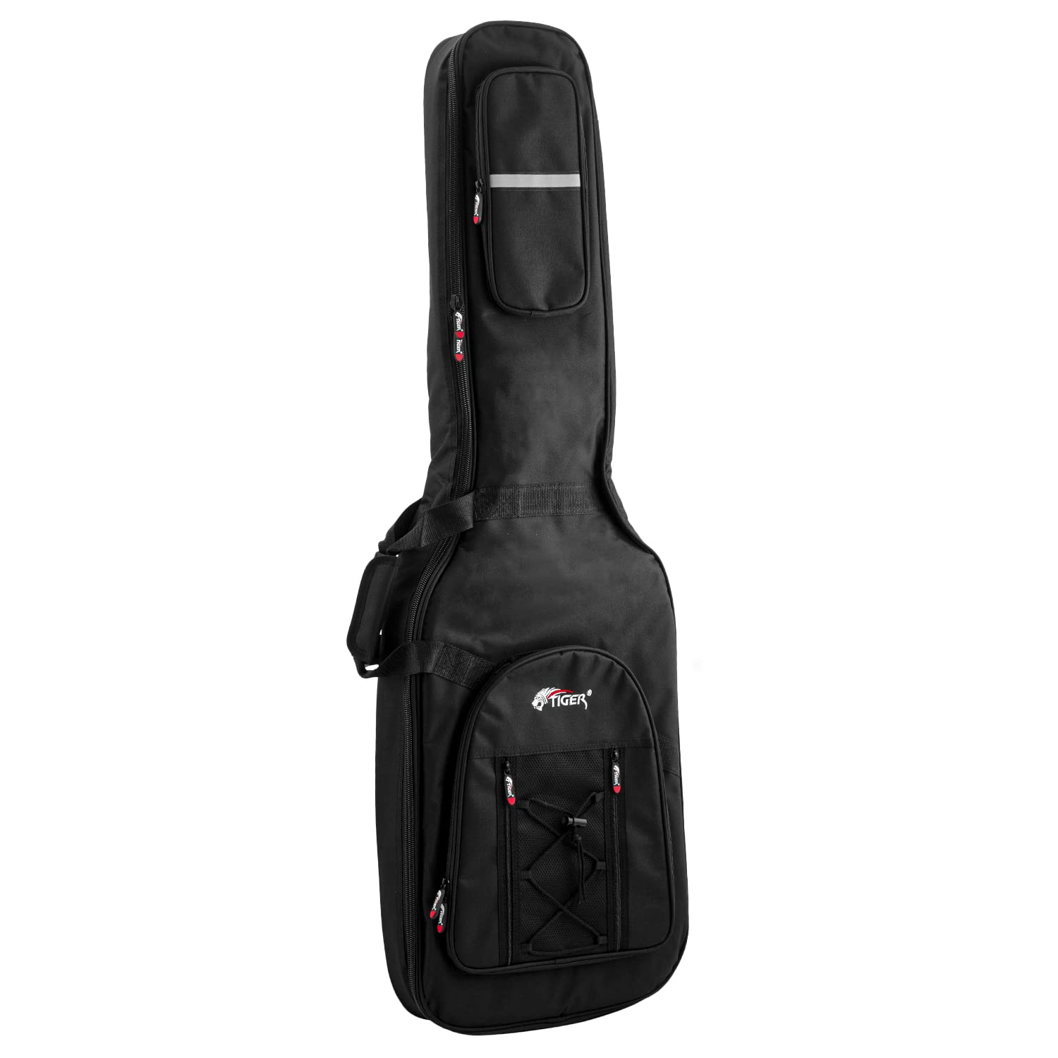 Tiger GGB42-BS Padded Gig Bag for Bass Guitar - Deluxe Case with Handle and Straps - 18mm of EPE Protective Padding - Black — image 1