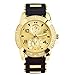 Men's Fashion Hip Hop Bling Iced Out Gold Plated Black Silicon Band Watch WR 8485 GBK