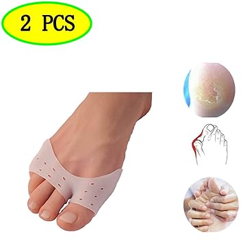 Biee 2 Pieces Half Toe Sleeve Metatarsal Pads Forefoot Bunion Ball