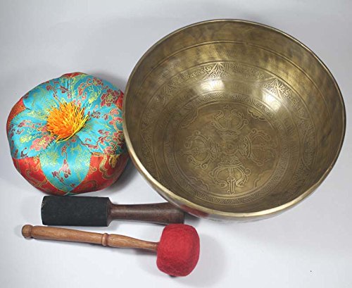 10.5 Inch Double Carving Handmade Tibetan Singing Bowl