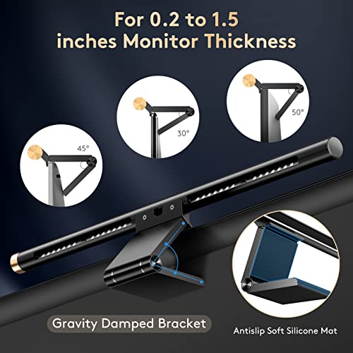 Monitor Light Bar with RGB Backlight, Flat/Curved Screen Bar Reduce Eye